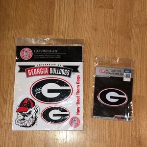 Georgia bulldogs car/truck decals 2 sides & emblem